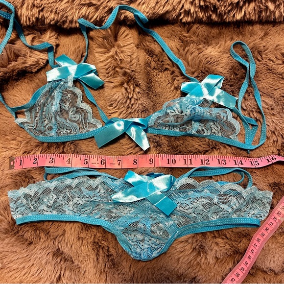 NWT Blue Bra Panty Set Sz L (see measurements) - Picture 7 of 8